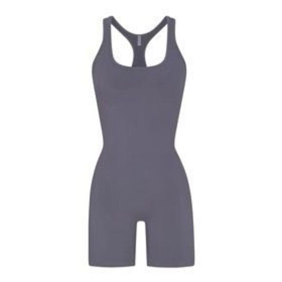 SKIMS Tops - Skims Women's Dark Gray Cotton Blend Mid-Thigh Bodysuit Size Medium NWOT